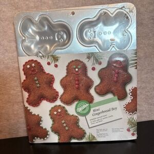 Vtg Wilton Mini Gingerbread Boy Single Serving Treats Cake Pan 1998 -Makes 6 New